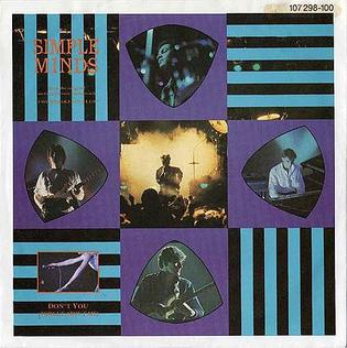 The alternative single cover art for Simple Minds' Don't You Forget About Me with concert photo collage