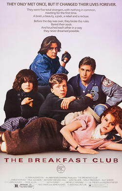 The theatrical poster for The Breakfast Club showing the five main cast members