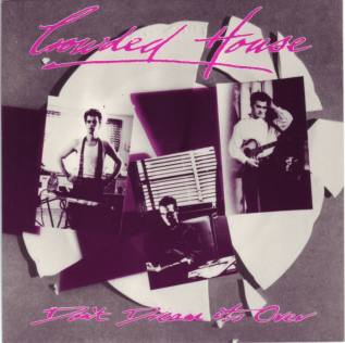 The Crowded House Don't Dream It's Over Australian single cover, a torn paper photo collage