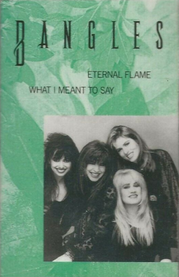 The cassette cover art for Eternal Flame by The Bangles, a group photo of the four members against a green leafy background