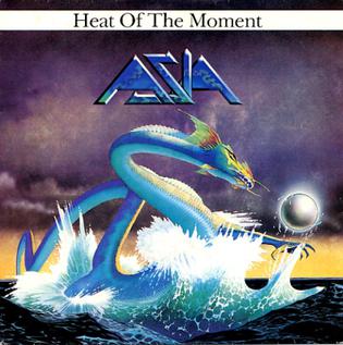 The Asia Heat of the Moment single cover, an illustrated blue dragon rising from ocean waves