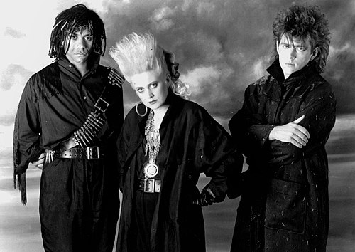 Thompson Twins, Tom Bailey, Alannah Currie and Joe Leeway, in a 1985 photo