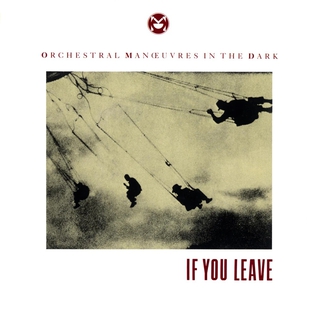 The OMD If You Leave single cover, a faded photo of children on swings