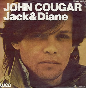 The John Cougar Jack and Diane single cover, a close portrait against a plain backdrop