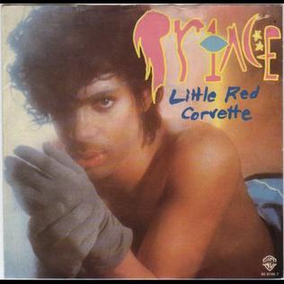 The Prince Little Red Corvette single cover, a close portrait with hands in gray gloves