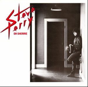The Steve Perry Oh Sherrie single cover, standing in a hallway doorway