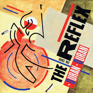 The Duran Duran The Reflex single cover, an angular illustrated dancing figure