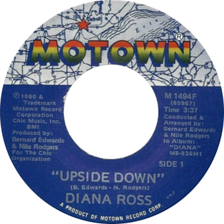 The Motown Records label for Upside Down by Diana Ross